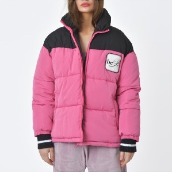Blumarine Pink Colorblock Down Puffer Jacket Size Medium NWT - Picture 1 of 6